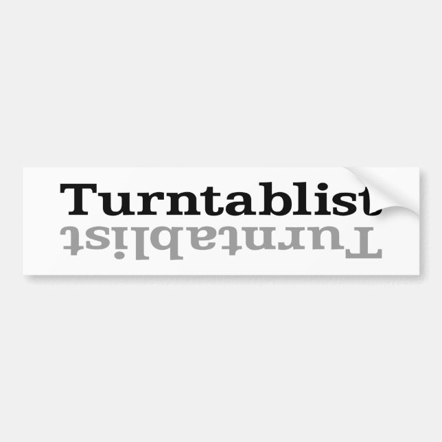 Turntablist ʇ sılqɐ ʇ uɹ n ⊥ bildekal (Framsidan)