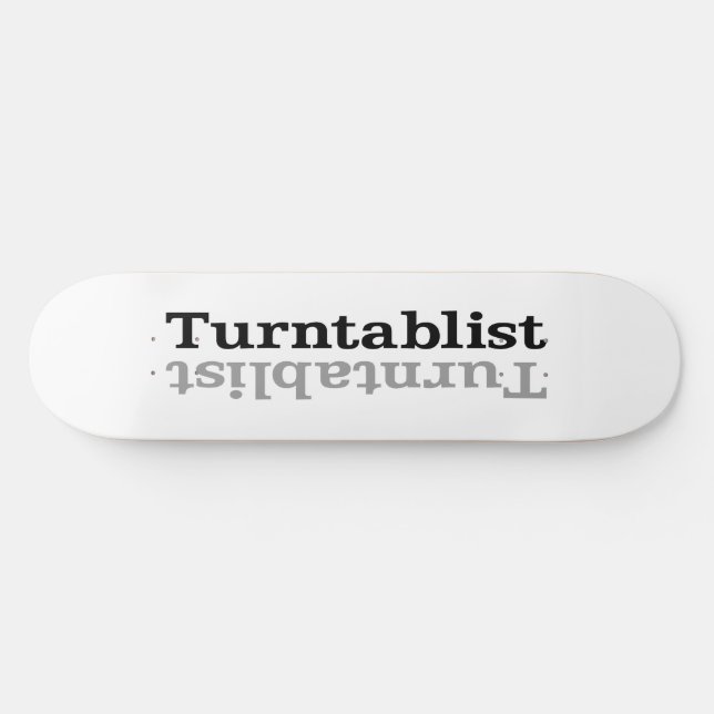 Turntablist ʇ sılqɐ ʇ uɹ n ⊥ mini skateboard bräda 18,7 cm (Horz)