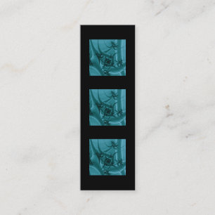 Turocise Blue och Teal Fractal Art Design. Mini Visitkort