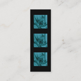 Turocise Blue och Teal Fractal Art Design. Mini Visitkort