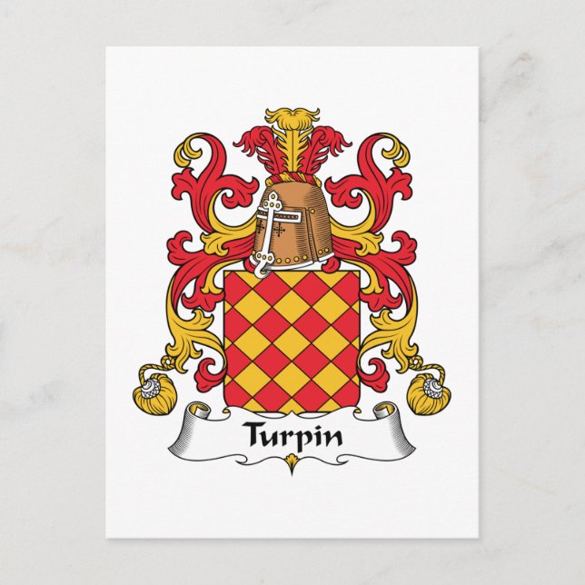Turpin Family Crest Vykort (Framsida)