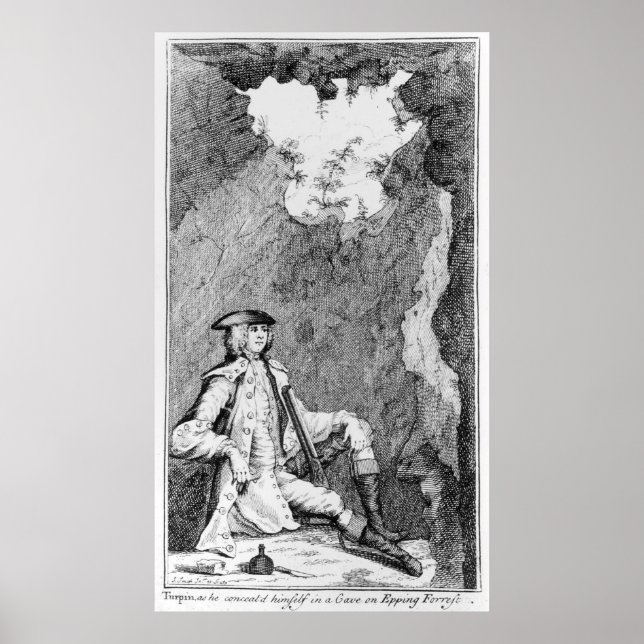 Turpin medan han gömde sig i en grotta poster (Framsidan)