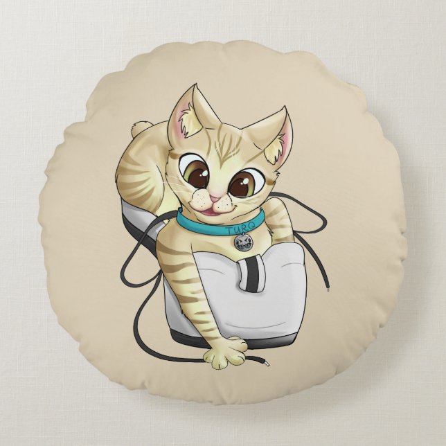 Turq Round Pillow Rund Kudde (Framsidan)