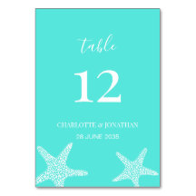 Turqoise Modern Tropical Starfish Beach Wedding