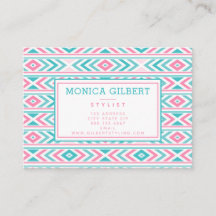 Turqoise och Rosa Geometric Aztec Mönster