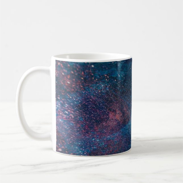 Turqouise Galaxy Paint Sparkles Kaffemugg (Vänster)