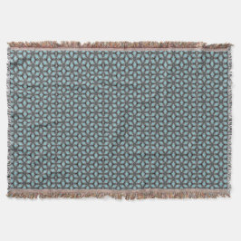 Turqouise Grått Flower Mönster Modern Blanket Filt