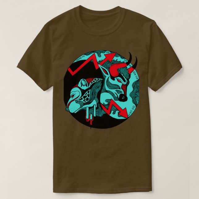 Turqred Bull and Bear T Shirt (Design framsida)