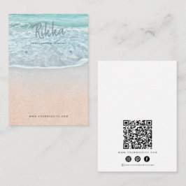 Turquioise Ocean Earring Display QR Business Card Visitkort