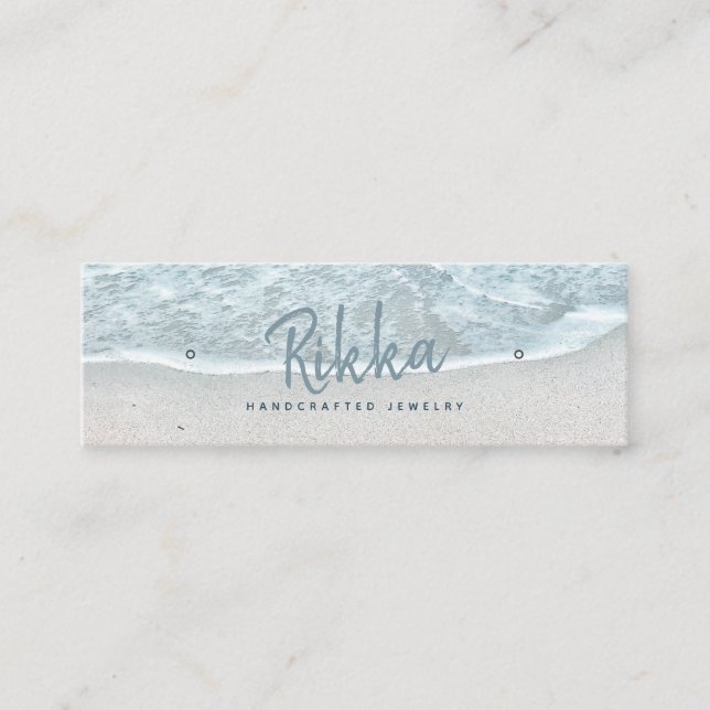 Turquioise Ocean Stud Earring Visning Card Mini Visitkort (Framsida)