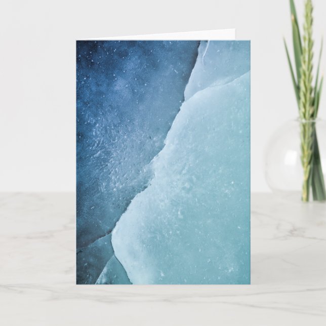 Turquise Abstrakt Ice Art Photo Kort (Framsida)