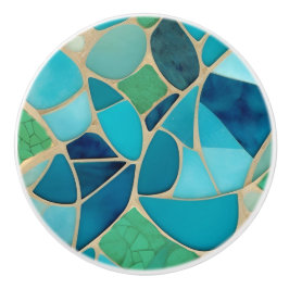 Turquise Abstrakt Mosaic Art Deco Wardrobe Door Knopp