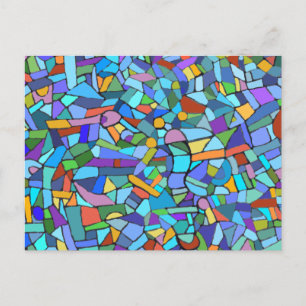 Turquise Abstrakt Mosaic Mönster Vykort