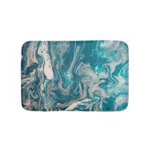 Turquise Abstrakt Small Bath Mat