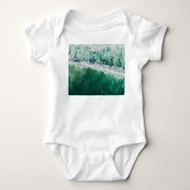Turquise Aerial Wave: Drone Shot T Shirt (Framsida)