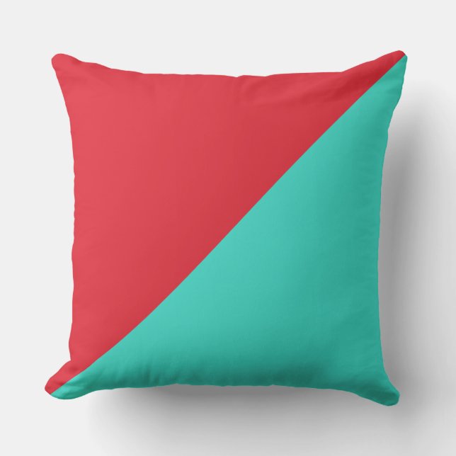 Turquise & Alizarin crimson Solid Färg Kudde (Framsida)