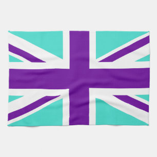 Turquise and Lila Union Jack Kökshandduk