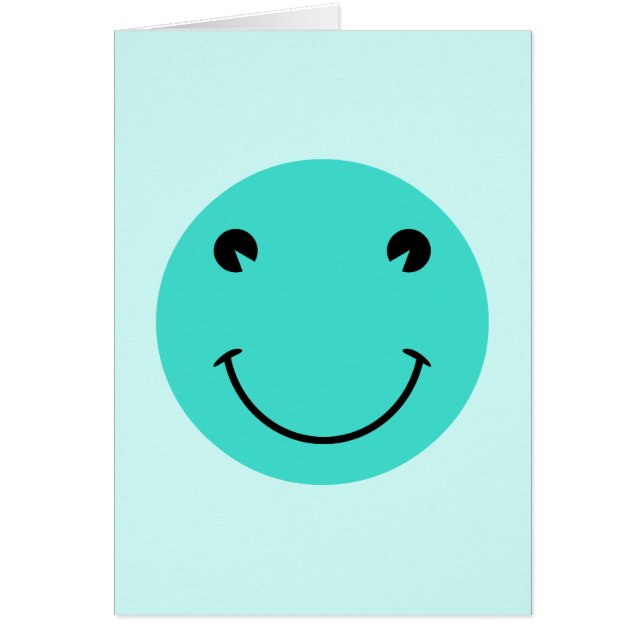 Turquise Ansikte Hälsningskort (Framsidan)