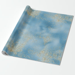 Turquise Aqua Blue Glam Guld Glitter      Presentpapper