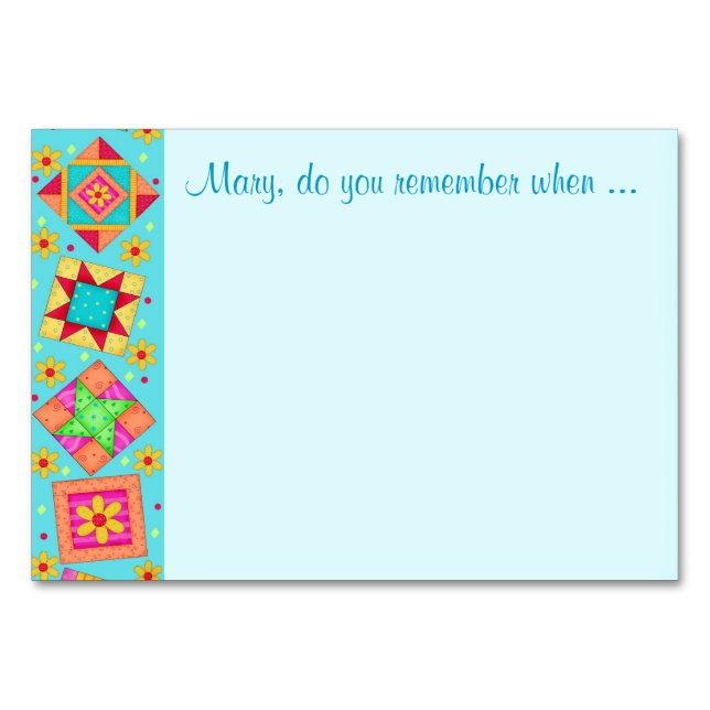 Turquise Aqua Blue OSA Anpassningsbar Bordsnummer (Framsidan)