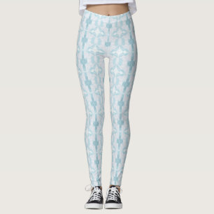 Turquise aqua Diamond geometric design Leggings