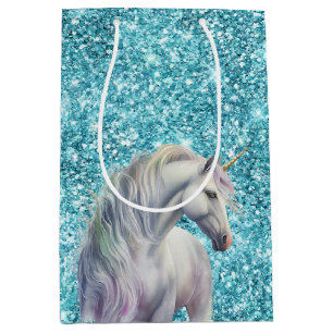 Turquise Aqua Glitz Glitter Unicorn