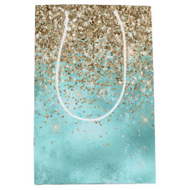 Turquise Aqua Guld Glam Glitter Gnistra     