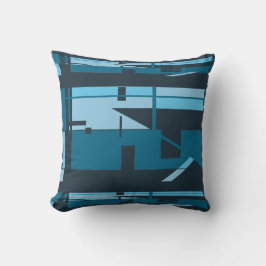 Turquise Aqua Navy Southwest Art-inspirated Mosaic Kudde