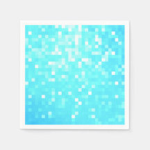 Turquise Aqua Pixels Pappra Napkins