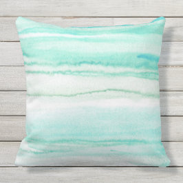 Turquise Aqua Vågar Utomhuskudde