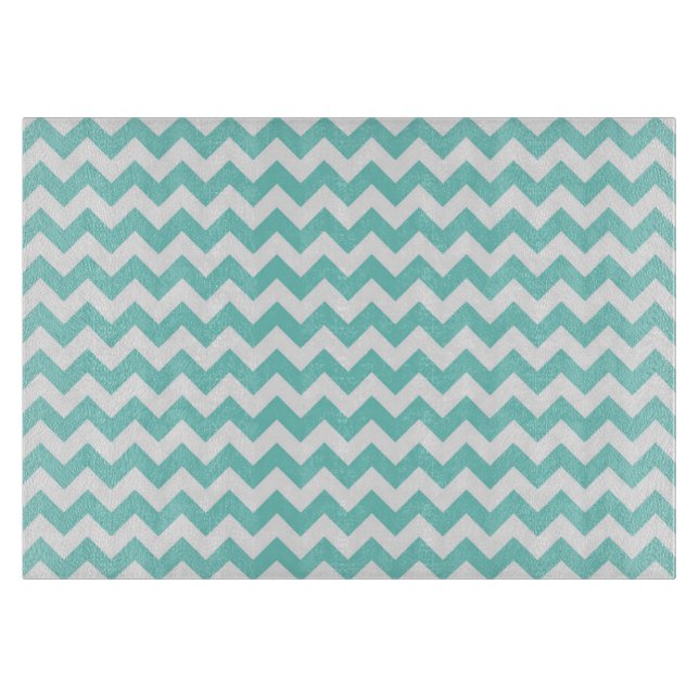 Turquise Aqua White Chevron Zig Zag Mönster (Framsidan)