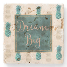 Turquise Aqua White Pineapples Dream