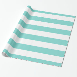 Turquise Aqua, White XL Rand Mönster Presentpapper