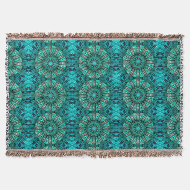 Turquise Art 1 Throw Blanket Mysfilt (Framsidan)