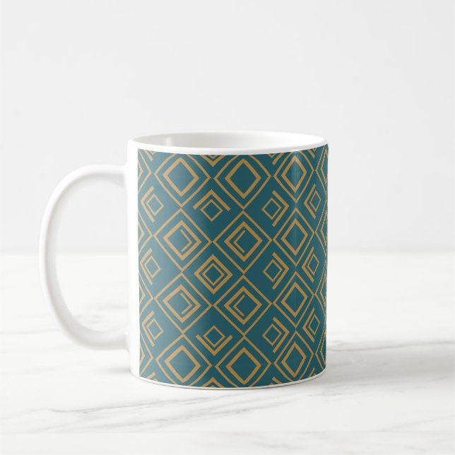 Turquise Art Deco Kaffemugg (Vänster)