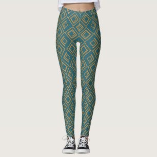Turquise Art Deco Leggings