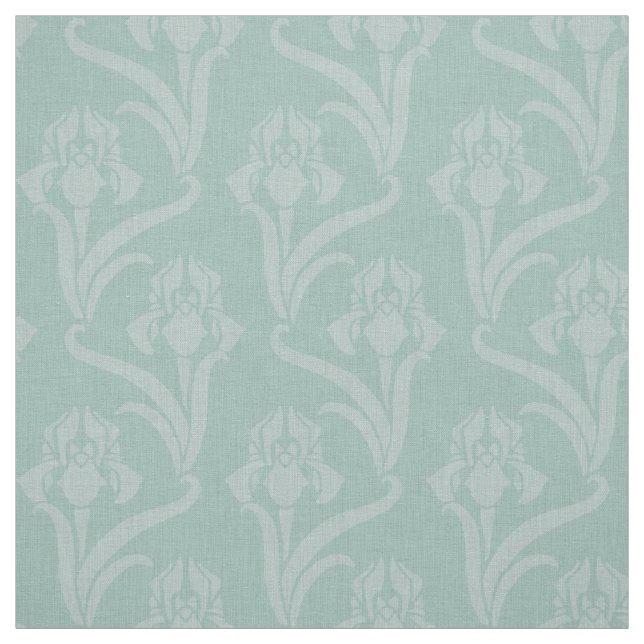Turquise Art nouveau Iris Tyg (Provkarta)