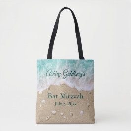 Turquise Beach Vågar Bat mitzvah Tote Bag Tygkasse