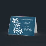 Turquise Blåa blommor Friend Birthday Card Kort<br><div class="desc">Söt och omtänksamt hälsningskort för väns födelsedag med modern turkos blåa blommor och handskriven text från stil.</div>
