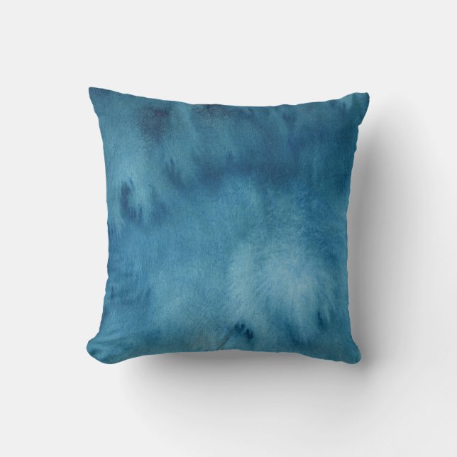 Turquise Blue Abstrakt Watercolor Painting  Kudde (Framsida)