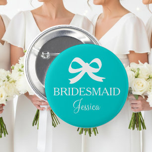 Turquise blue bridesmaid-knapp för bröllopsfest knapp