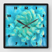 Turquise Blue Dahlia Flower i vattenfärg