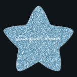 Turquise Blue Glitter Stjärnformat Klistermärke<br><div class="desc">Aqua Turcos Blue Glitter</div>