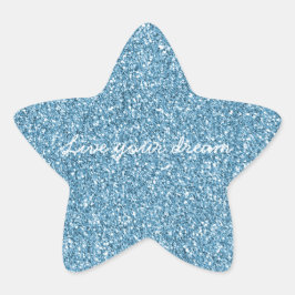 Turquise Blue Glitter Stjärnformat Klistermärke