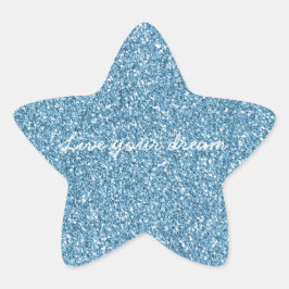Turquise Blue Glitter Stjärnformat Klistermärke