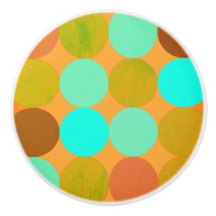 Turquise Blue Grönt & Orange Circles Knopp