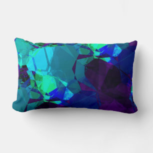 Turquise Blue & Lila Modern Abstrakt Mönster Lumbarkudde