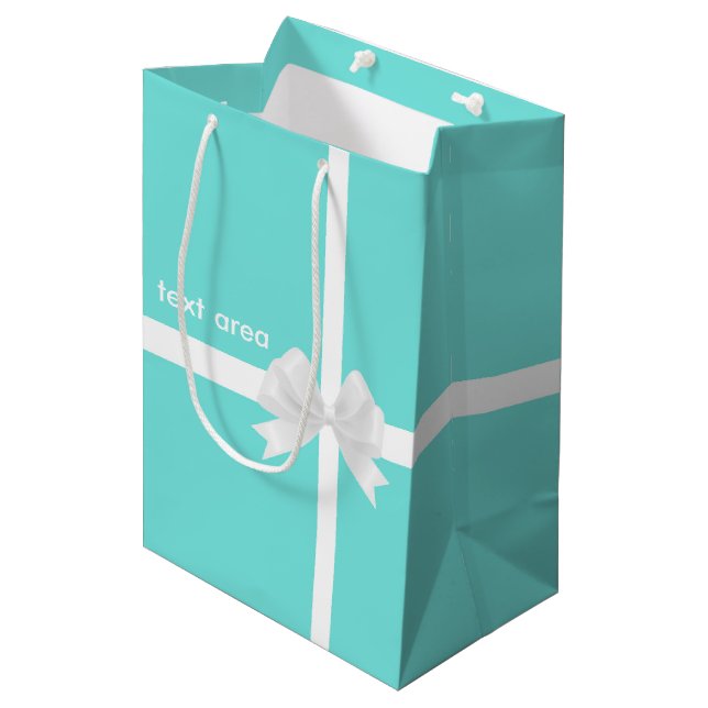 Turquise Blue med Bow Chic Glamor Glam Gift Bag (Framsidan Vinklad)