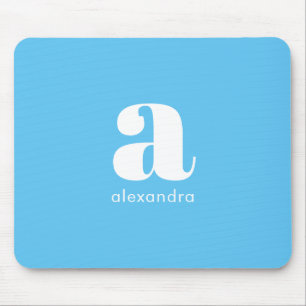 Turquise Blue Monogram Modern Elegant - minimalt Musmatta