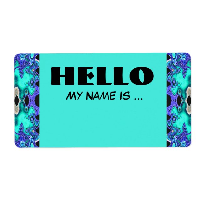 Turquise Blue namn badge Fraktsedel (Framsidan)